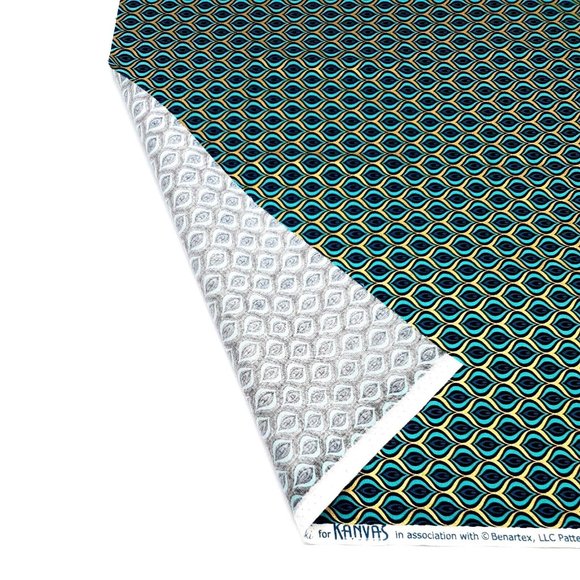 Golden Eye Peacock Teal Fat Quarter Fabric Square 100% Cotton 18" x 21" Minimum - Picture 6 of 7